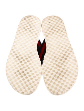 Gucci Leather Sylvie Web Accent Sandals