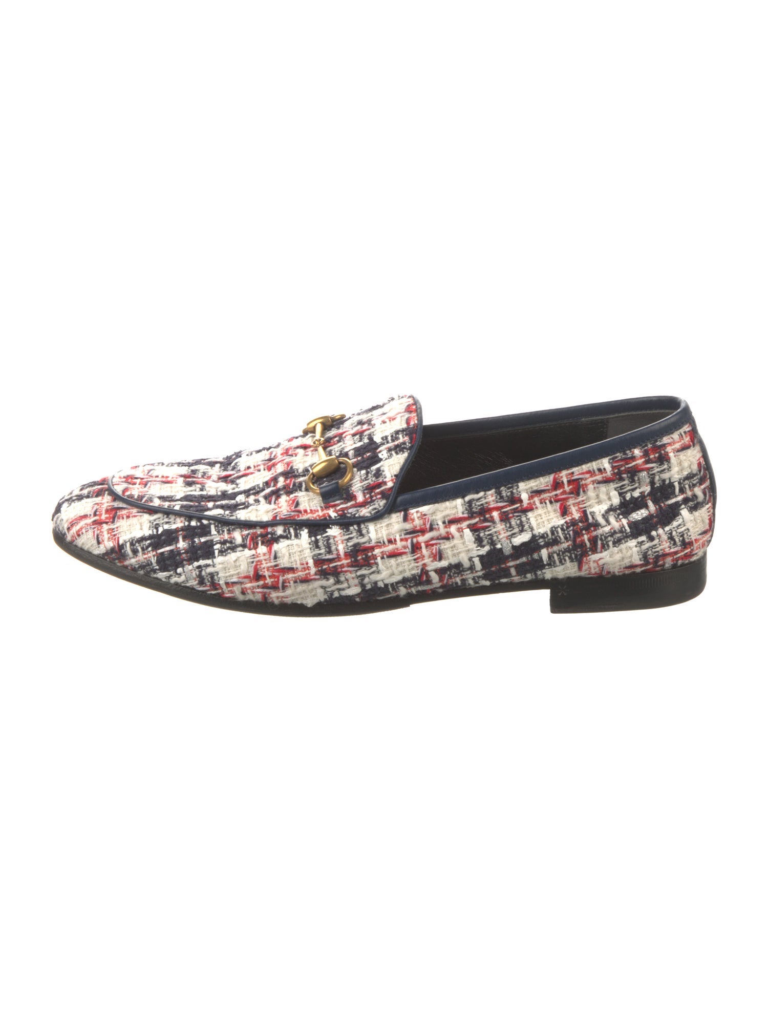Gucci Horsebit Accent Tweed Loafers