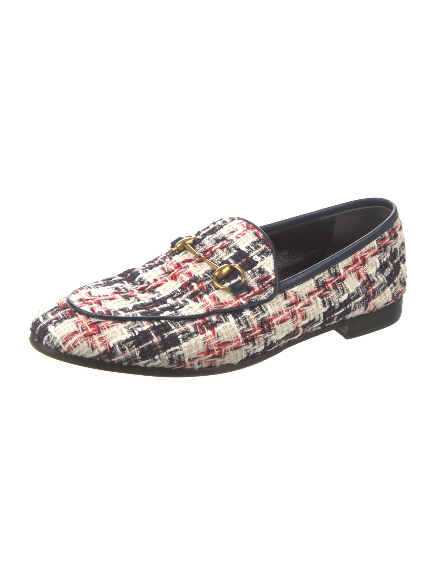 Gucci Horsebit Accent Tweed Loafers