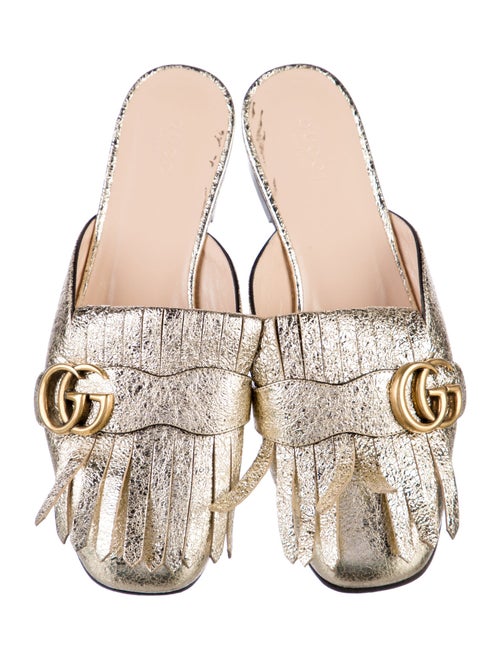 Gucci Double G Logo Leather Mules