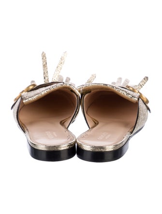 Gucci Double G Logo Leather Mules