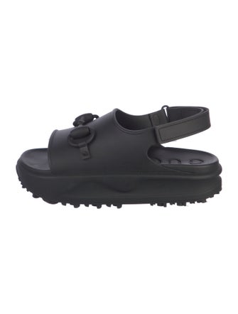 Gucci Horsebit Accent Rubber Slingback Sandals