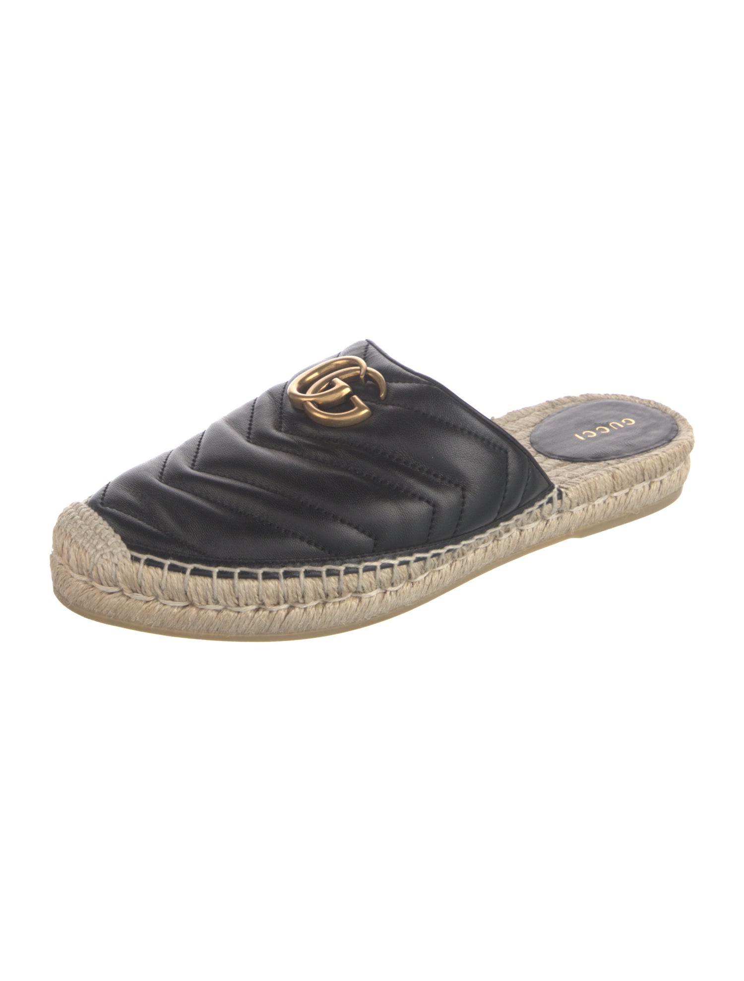 Gucci Double G Logo Leather Mules