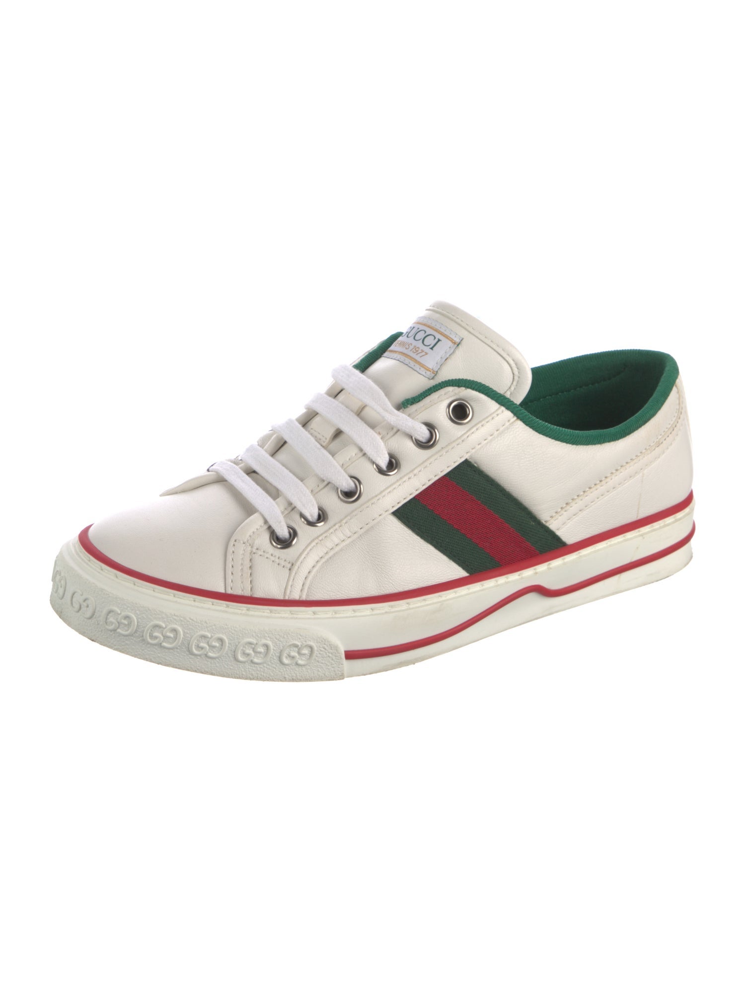 Gucci Leather Colorblock Pattern Sneakers