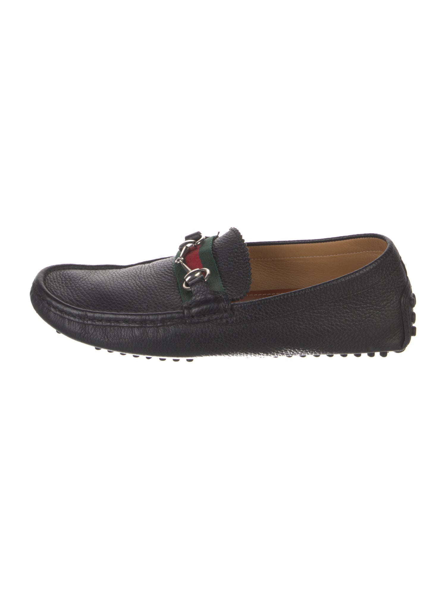 Gucci Web Accent Leather Drivers