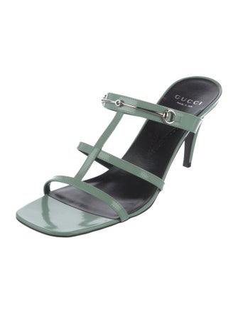 Gucci Horsebit Accent Patent Leather Slides