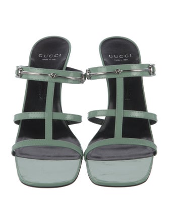 Gucci Horsebit Accent Patent Leather Slides
