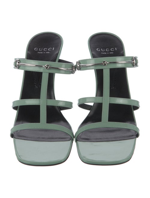 Gucci Horsebit Accent Patent Leather Slides