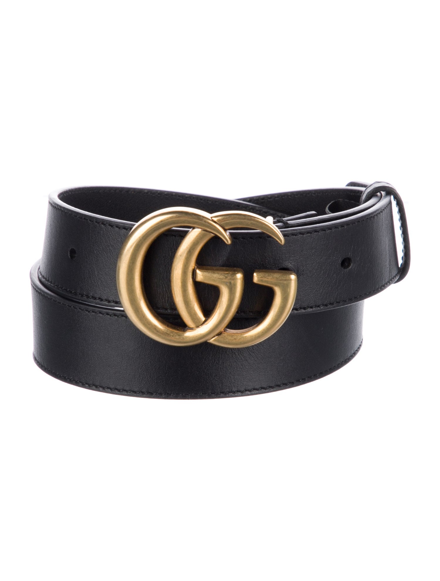 Gucci Double G Logo Leather Belt