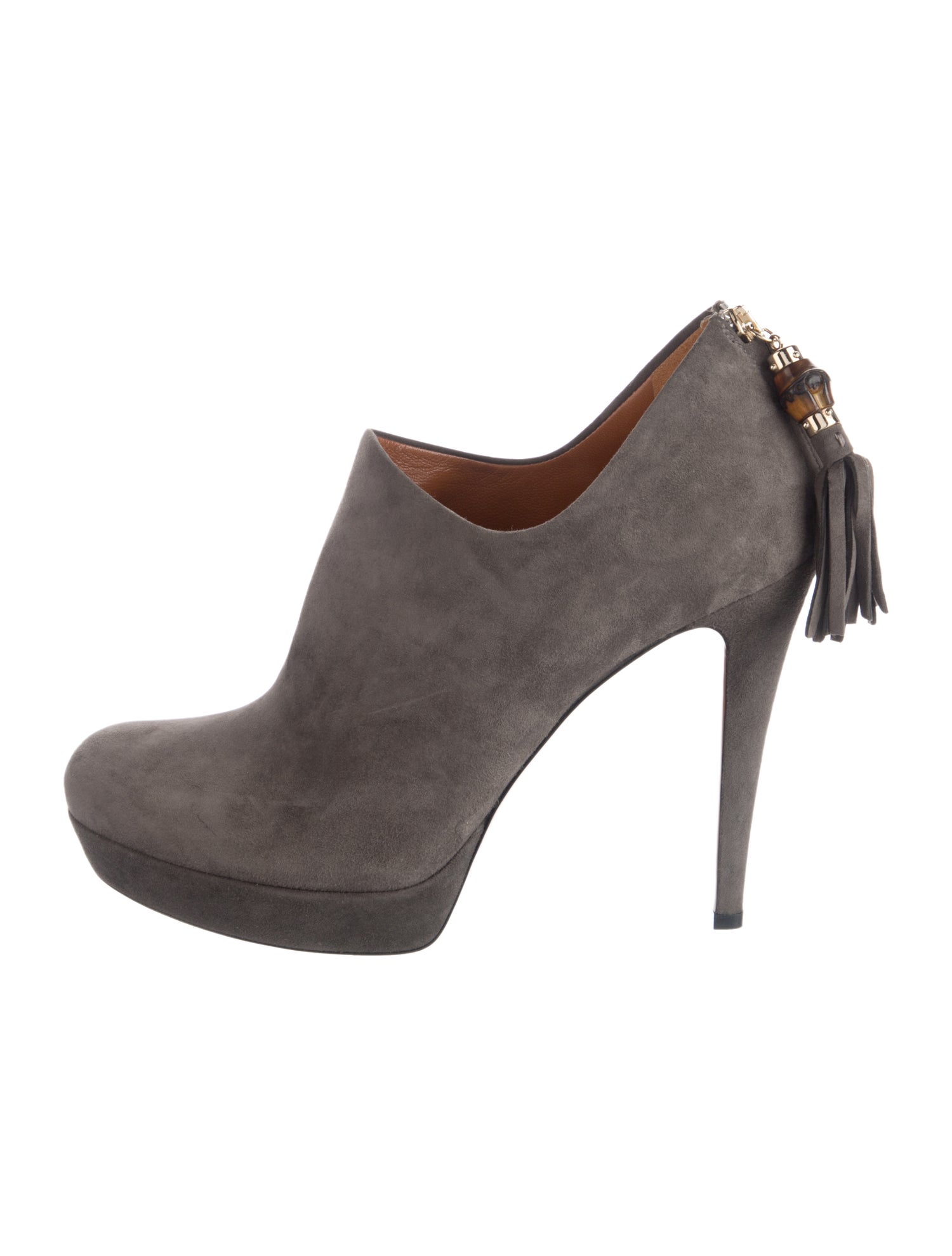 Gucci Bamboo Accent Suede Pumps