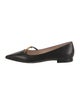 Gucci Chain-Link Accent Leather Ballet Flats