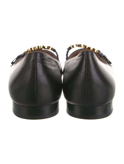 Gucci Chain-Link Accent Leather Ballet Flats
