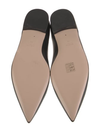 Gucci Chain-Link Accent Leather Ballet Flats
