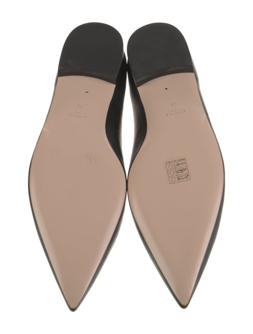 Gucci Chain-Link Accent Leather Ballet Flats
