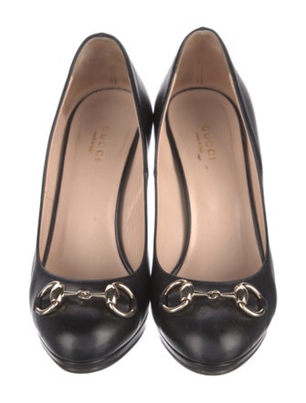 Gucci Horsebit Accent Leather Pumps