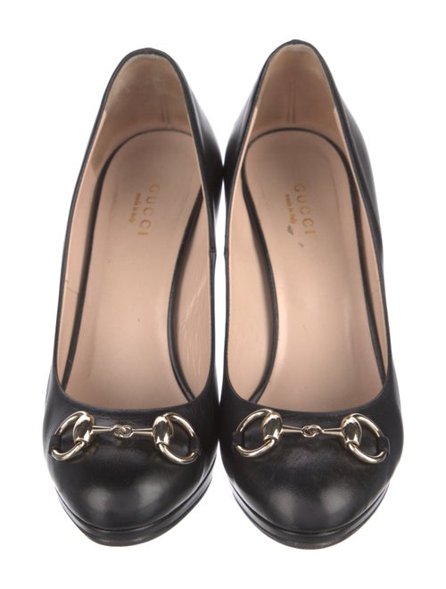 Gucci Horsebit Accent Leather Pumps