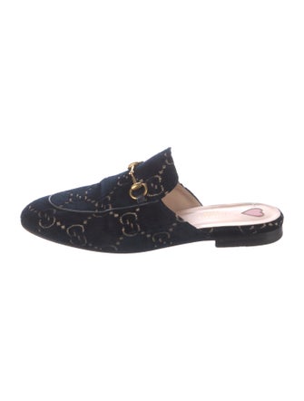 Gucci Horsebit Accent Velvet Mules