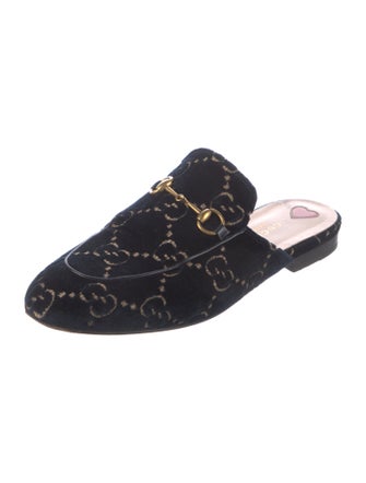 Gucci Horsebit Accent Velvet Mules