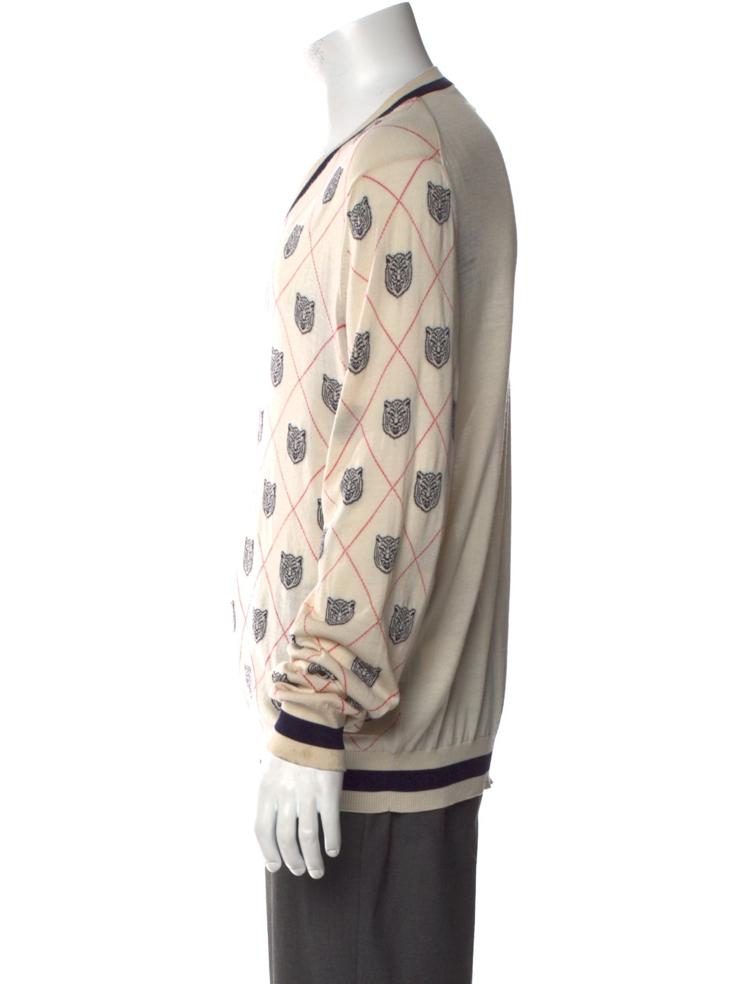 Gucci Tiger Head Accent Wool Pullover