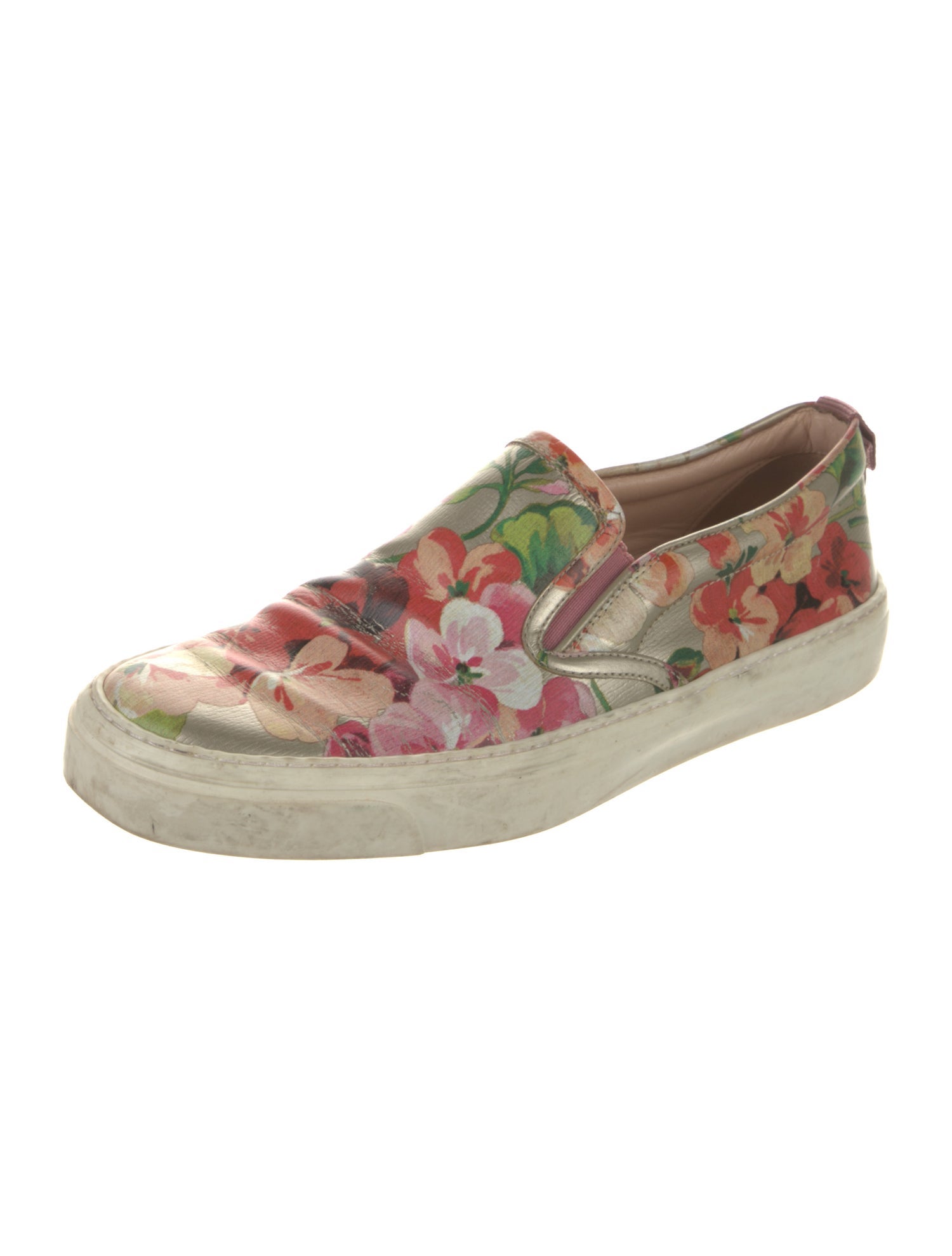 Gucci Leather Floral Print Sneakers