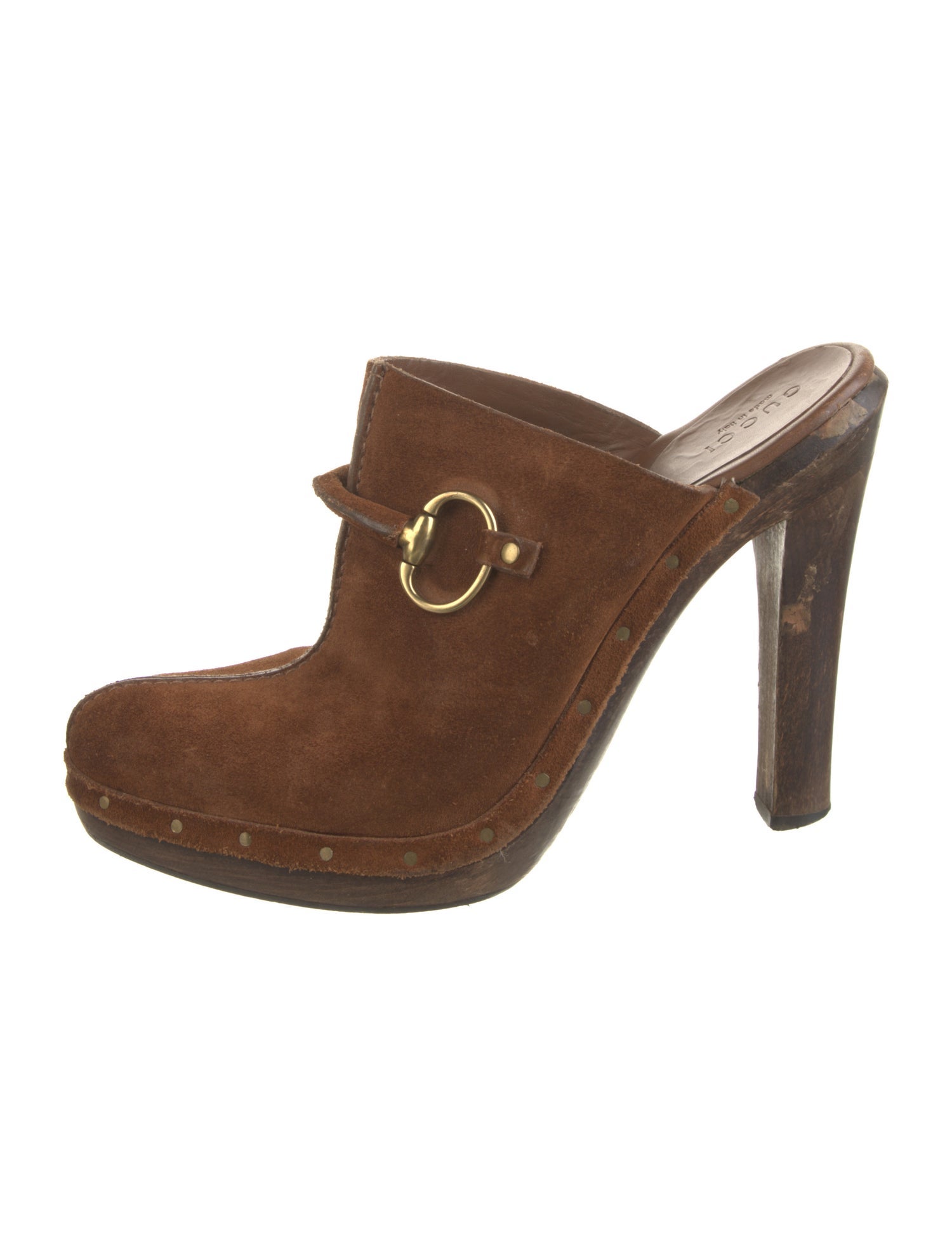 Gucci Horsebit Accent Suede Mules