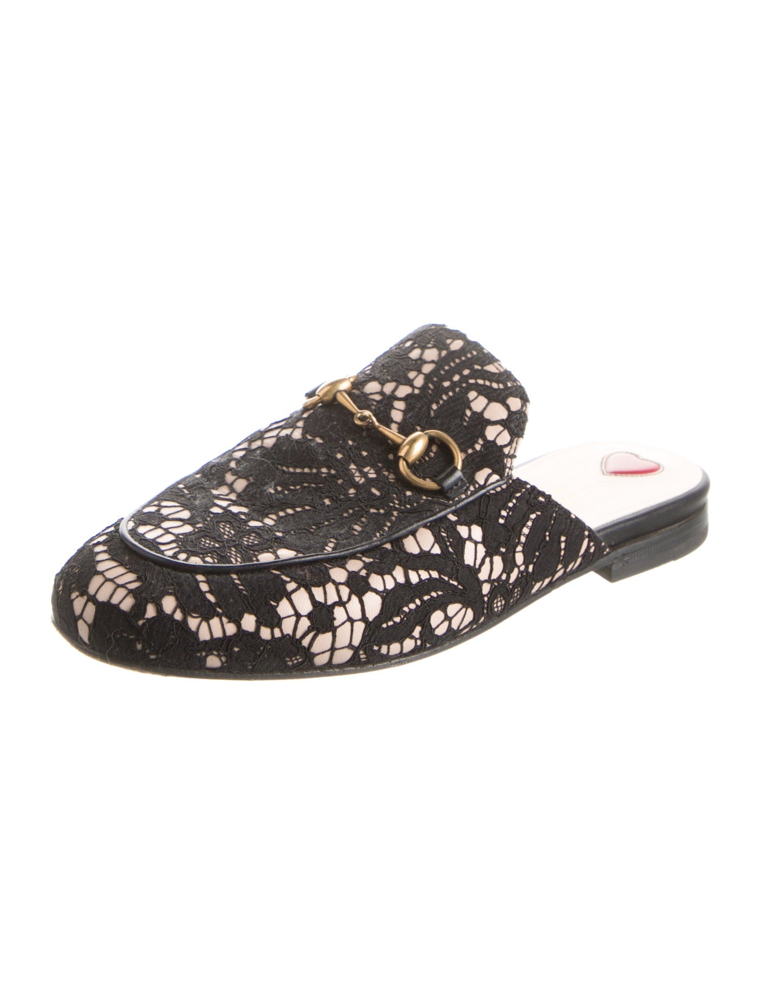 Gucci Horsebit Accent Lace Mules