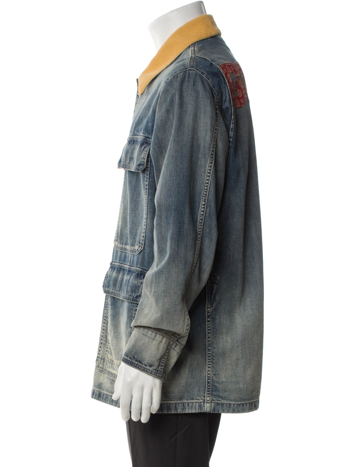 Gucci x GucciGhost Colorblock Pattern Denim Jacket