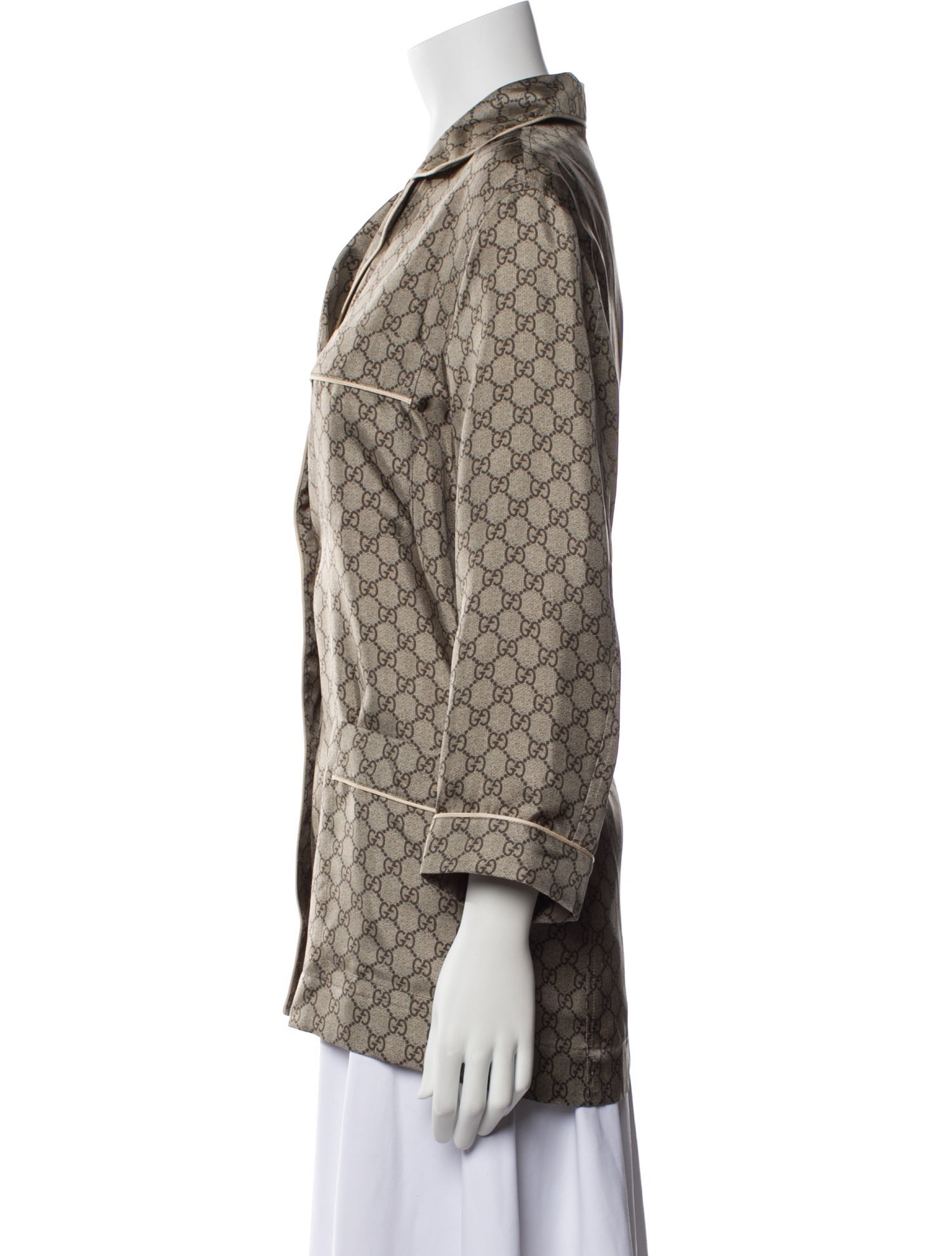 Gucci Silk Printed Button-Up Top w/ Tags