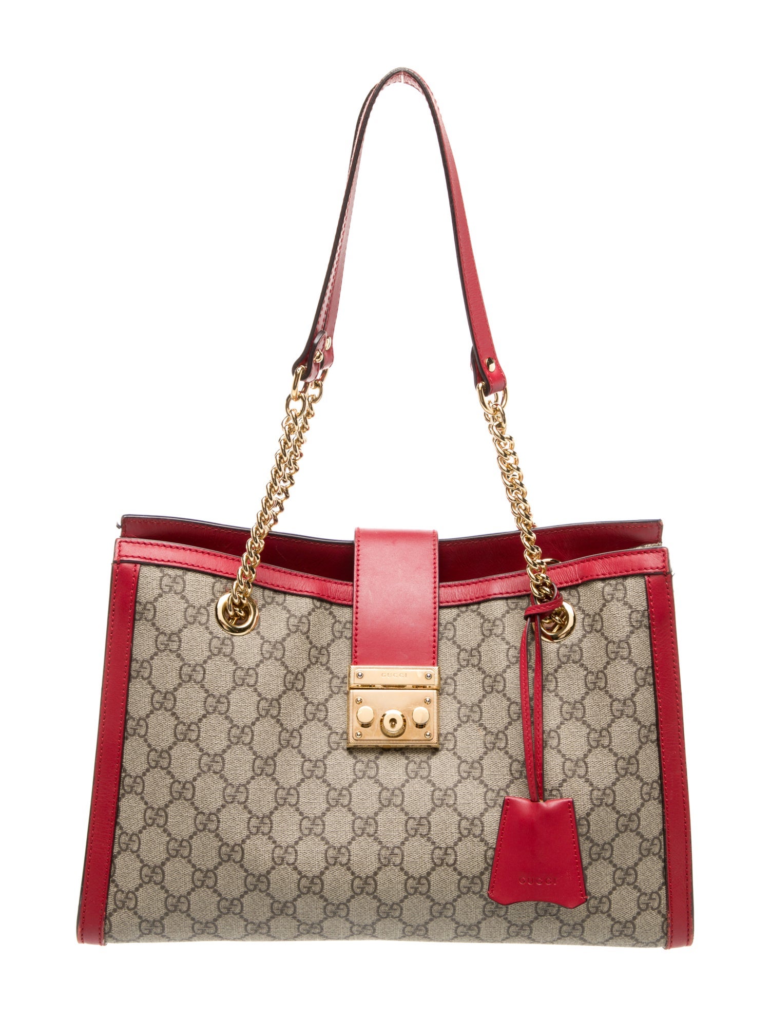 【関税&送料込】Gucci Padlock GUCCI Padlock leather-trimmed printed coated-canvas tote