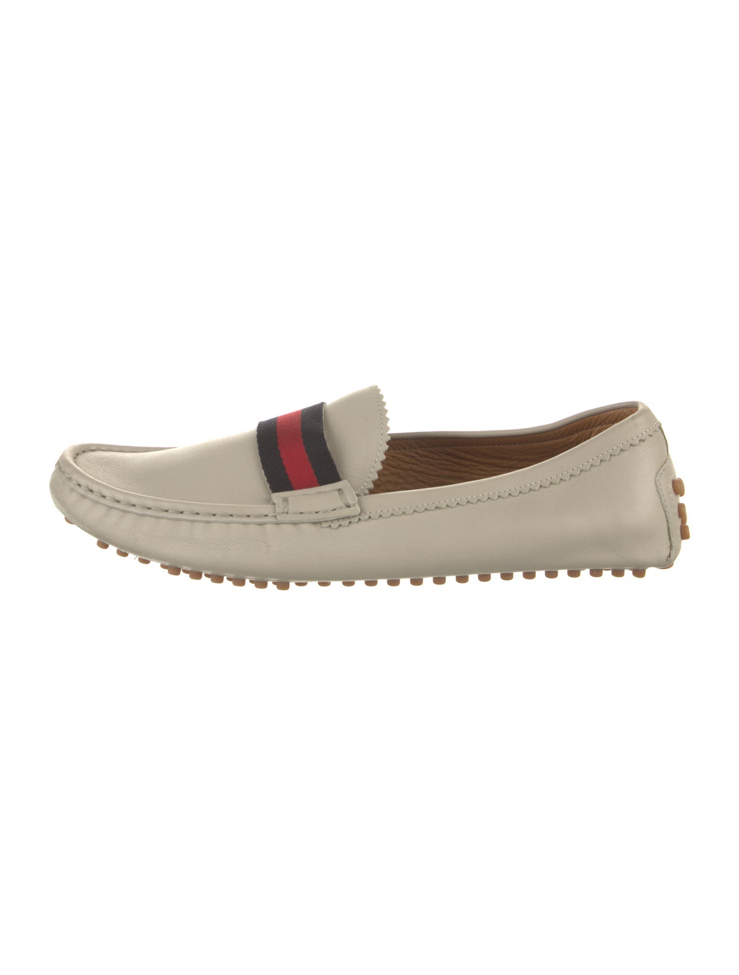 Gucci Sylvie Web Accent Leather Loafers