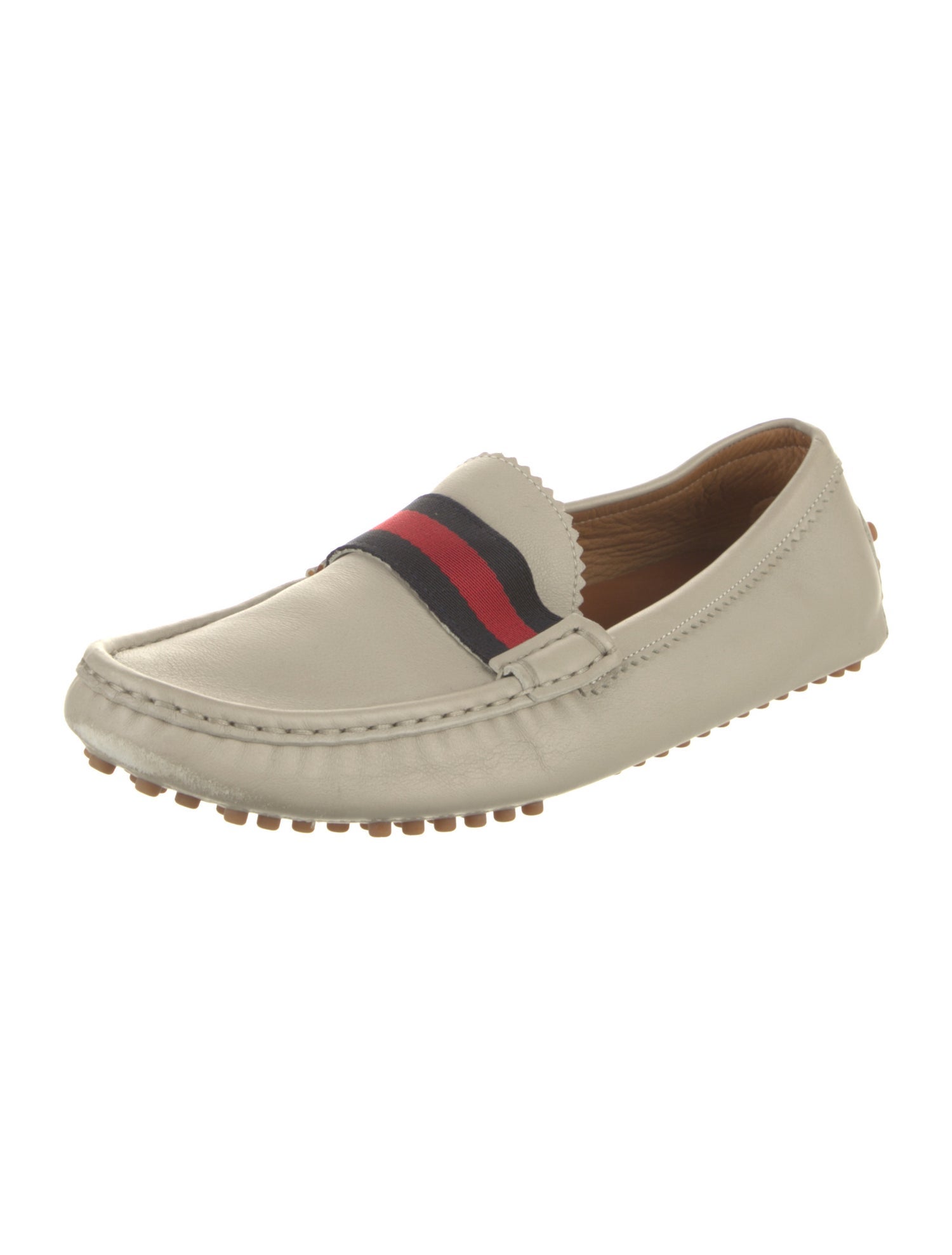 Gucci Sylvie Web Accent Leather Loafers