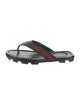Gucci Web Accent Leather Flip Flops