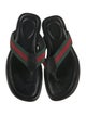 Gucci Web Accent Leather Flip Flops