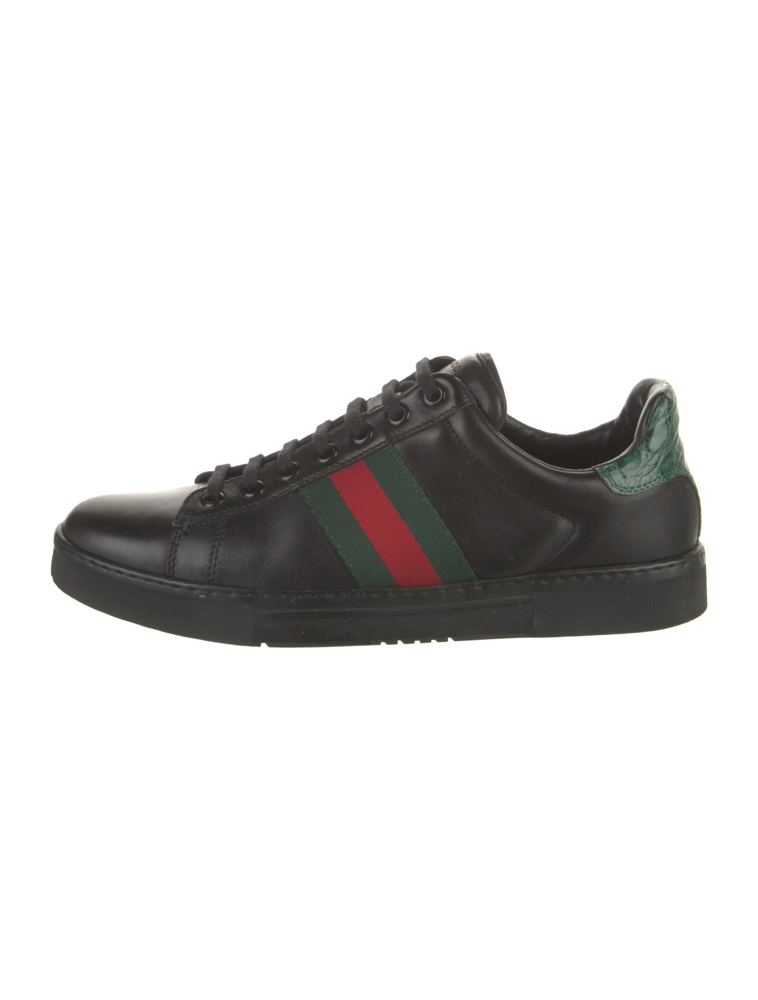Gucci Web Accent Leather Sneakers