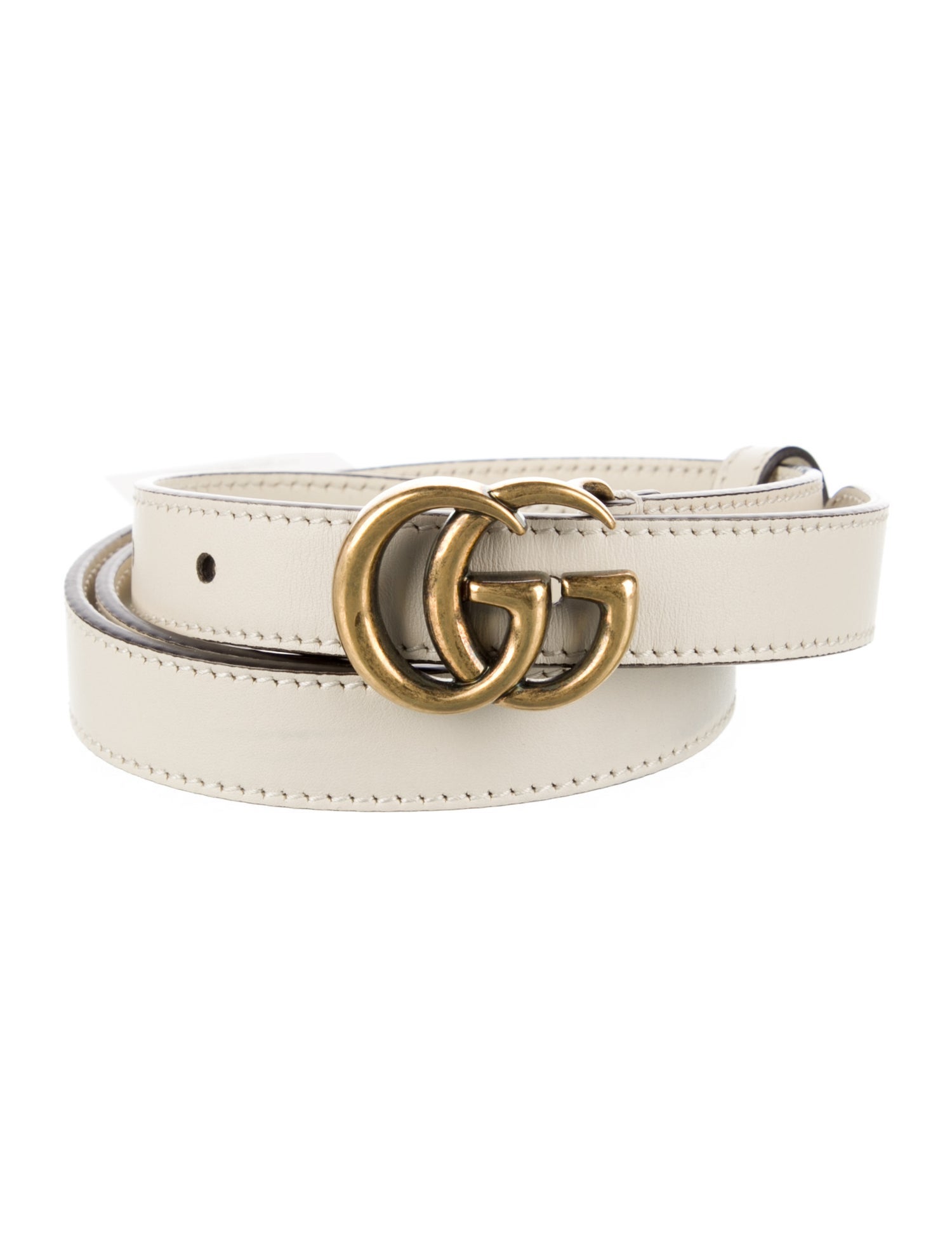 Gucci Double G Logo Skinny Belt