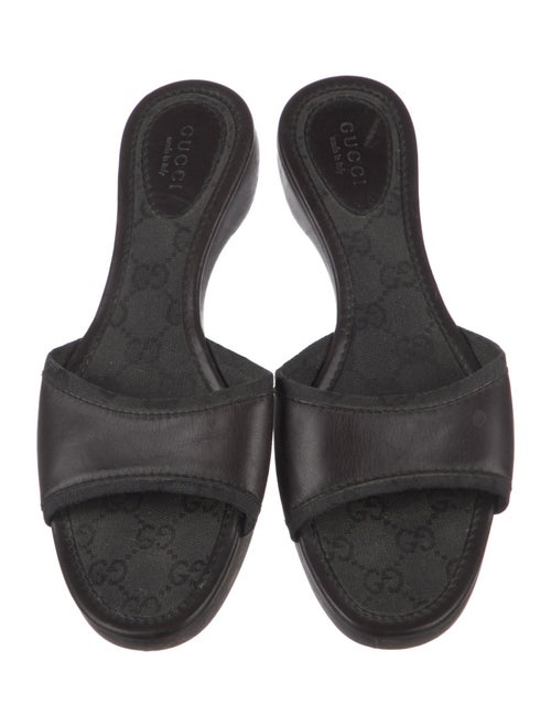 Gucci GG Canvas Leather Slides
