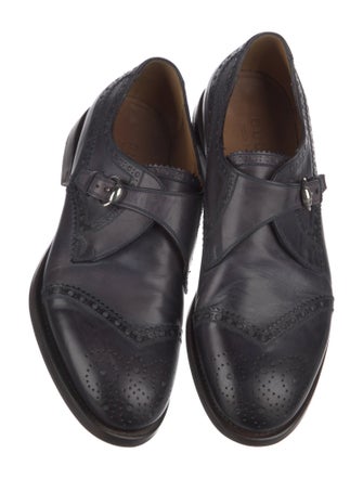Gucci Leather Lasercut Accents Monk Straps