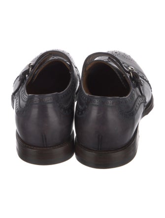 Gucci Leather Lasercut Accents Monk Straps