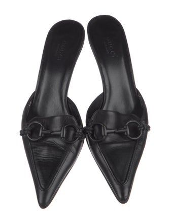 Gucci Horsebit Accent Leather Mules