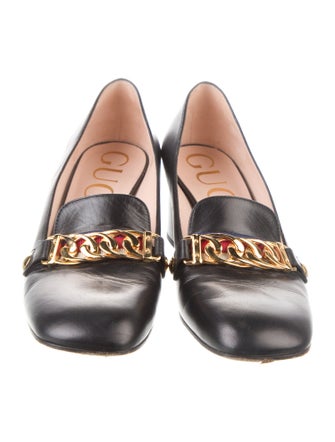 Gucci Sylvie Web Accent Leather Pumps