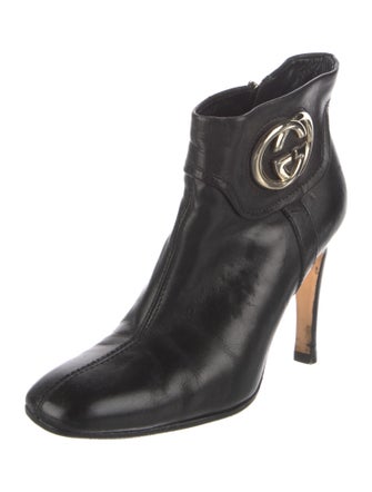 Gucci Interlocking G Logo Leather Boots