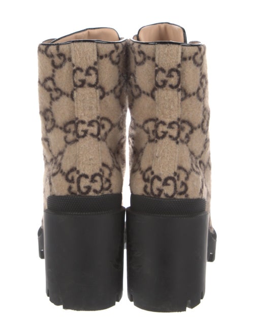 Gucci GG Logo Wool Combat Boots