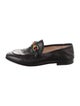 Gucci Web Accent Leather Loafers