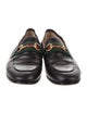 Gucci Web Accent Leather Loafers