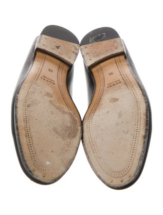 Gucci Web Accent Leather Loafers