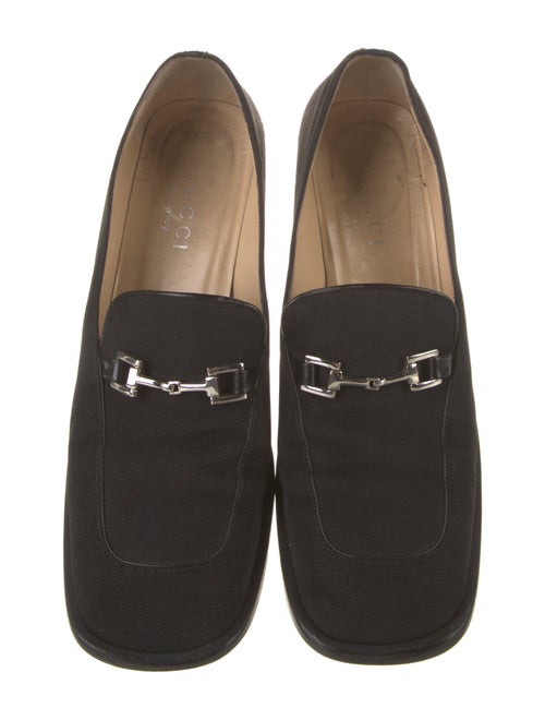 Gucci Horsebit Accent Canvas Pumps