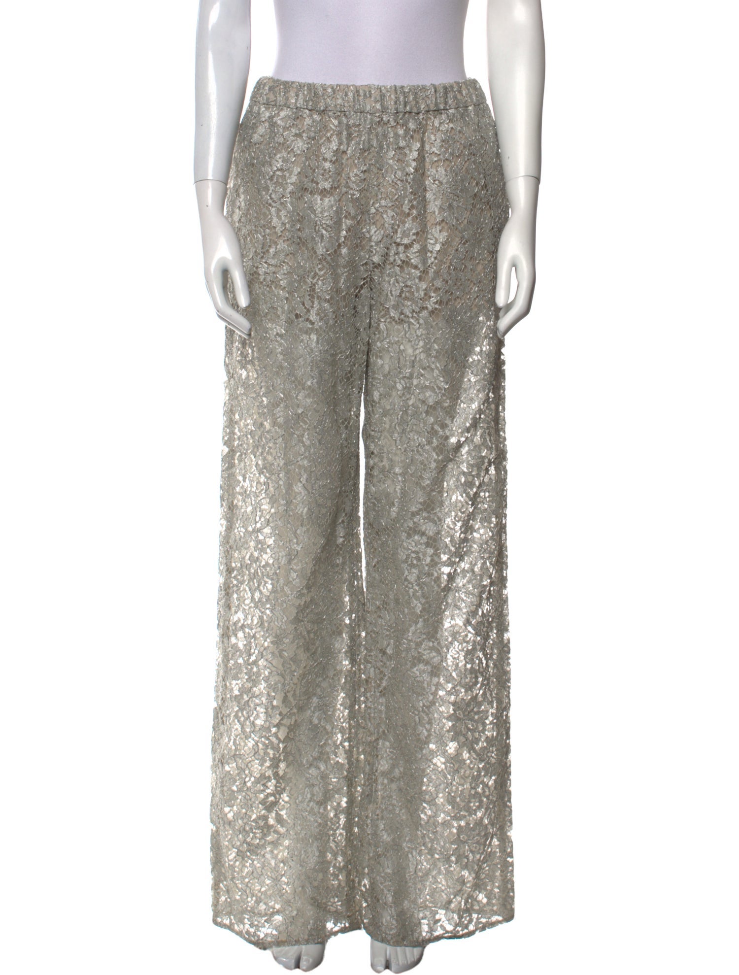 Gucci Lace Pattern Wide Leg Pants