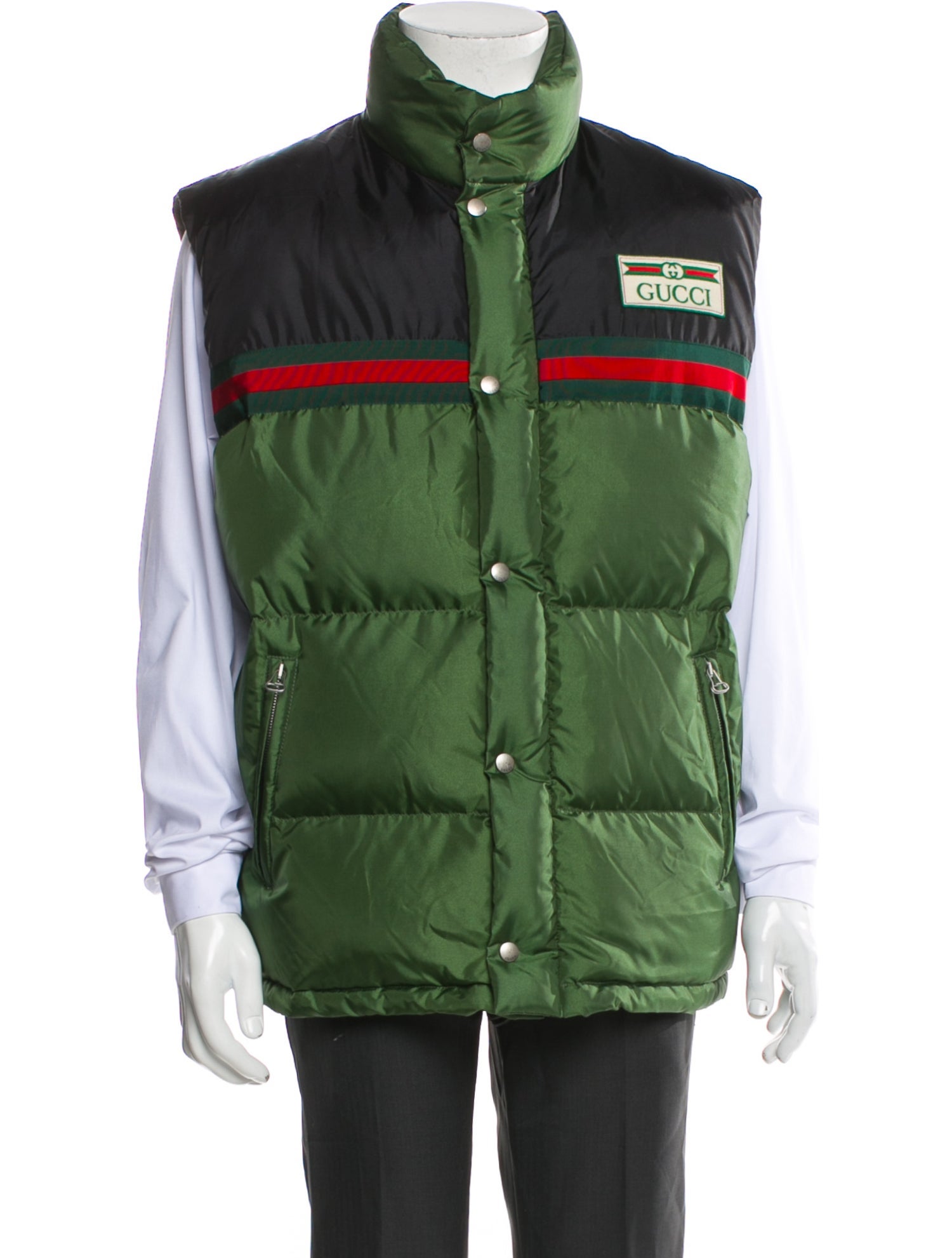 Gucci Web Accent Colorblock Pattern Vest