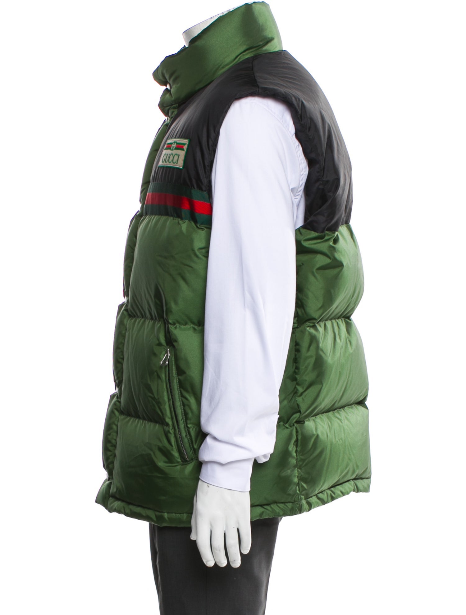 Gucci Web Accent Colorblock Pattern Vest