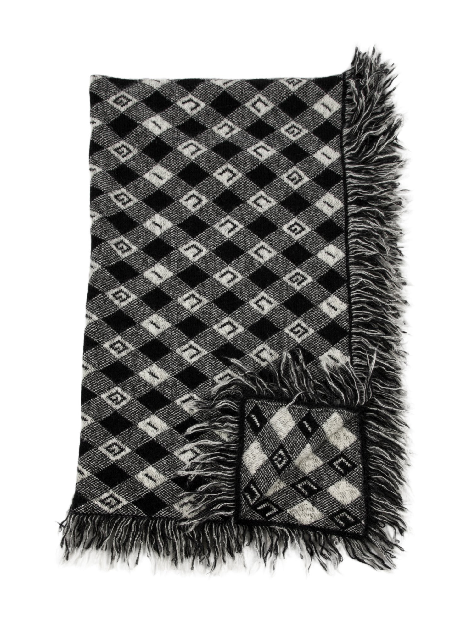 Gucci Logo-intarsia checkered blanket